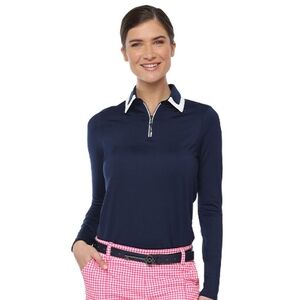 Belyn Key Birdie Long Sleeve Polo In Ink Size S